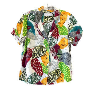 JAMS WORLD Made in Hawaii Speckle Size Medium Button-Up Short Sleeve Camp Shirt